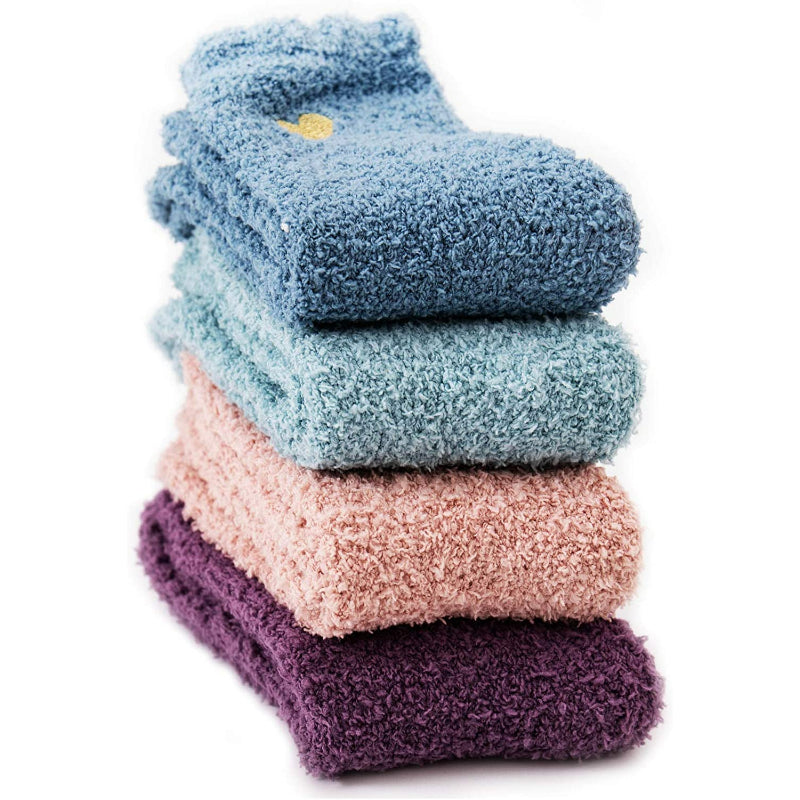 Pack Of 4 Socks for Women, Warm Soft Fluffy Socks Thick Cozy Plush Sock Winter Christmas Socks for WomenPack Of 4 Socks for Women, Warm Soft Fluffy Socks Thick Cozy Plush Sock Winter Christmas Socks for Women - Image 5