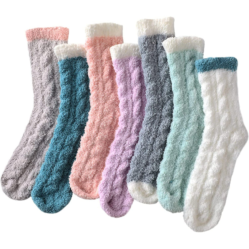 Pack Of 7 Fuzzy Socks for Women Fluffy Socks Cozy Warm Socks Slipper Socks Winter Socks for Women Soft SocksPack Of 7 Fuzzy Socks for Women Fluffy Socks Cozy Warm Socks Slipper Socks Winter Socks for Women Soft Socks - Image 2