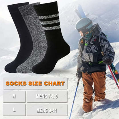 Solid Color Warm Thick Thermal Socks For Men