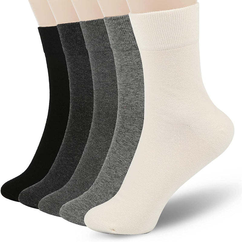 Women Thin Wool Socks, Soft Wool Bootie Socks Women Above Ankle Crew Socks 5 Pairs