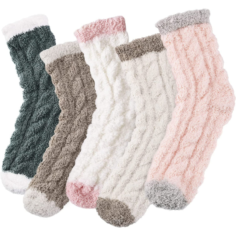 Pack Of 5 Fuzzy Socks for Women Fluffy Socks Cozy Warm Socks Slipper Socks Winter Socks for Women Soft SocksPack Of 5 Fuzzy Socks for Women Fluffy Socks Cozy Warm Socks Slipper Socks Winter Socks for Women Soft Socks - Image 4