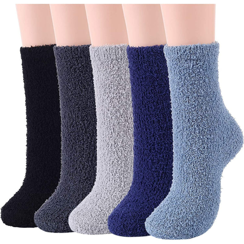 Pack Of 5 Womens Fuzzy Fluffy Cozy Warm Super Soft Slipper Socks Microfiber HomePack Of 5 Womens Fuzzy Fluffy Cozy Warm Super Soft Slipper Socks Microfiber Home - Image 4