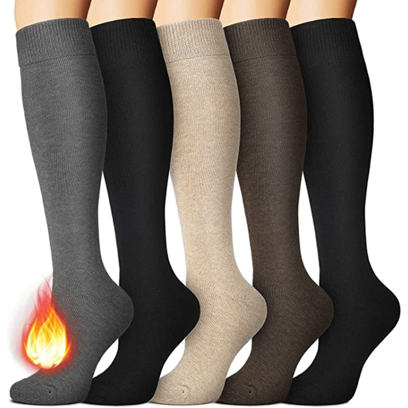 Warm Knee High Socks For Women 5 PairsWarm Knee High Socks For Women 5 Pairs - Image 2