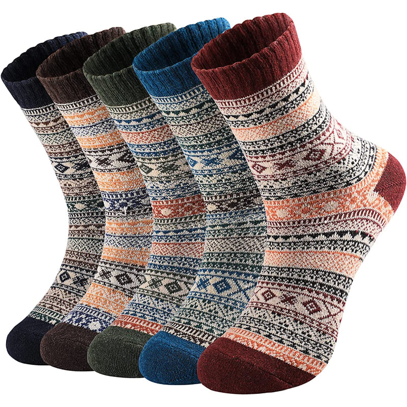 5 Pack Wool Women's - Winter Warm Socks for Women Thick Soft Cozy Knit Boots