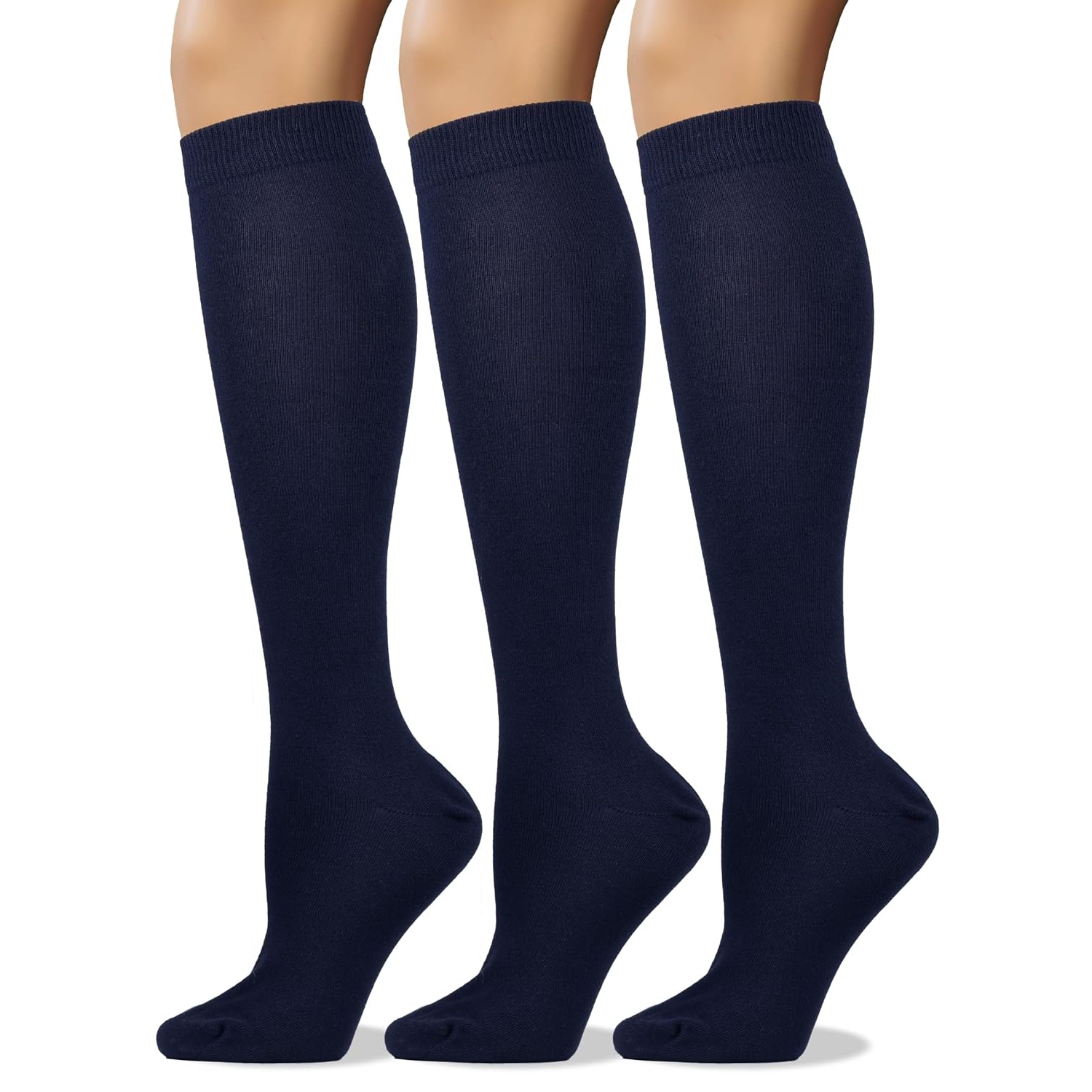 3 Pairs Comfortable Long Calf Dress Socks For Women