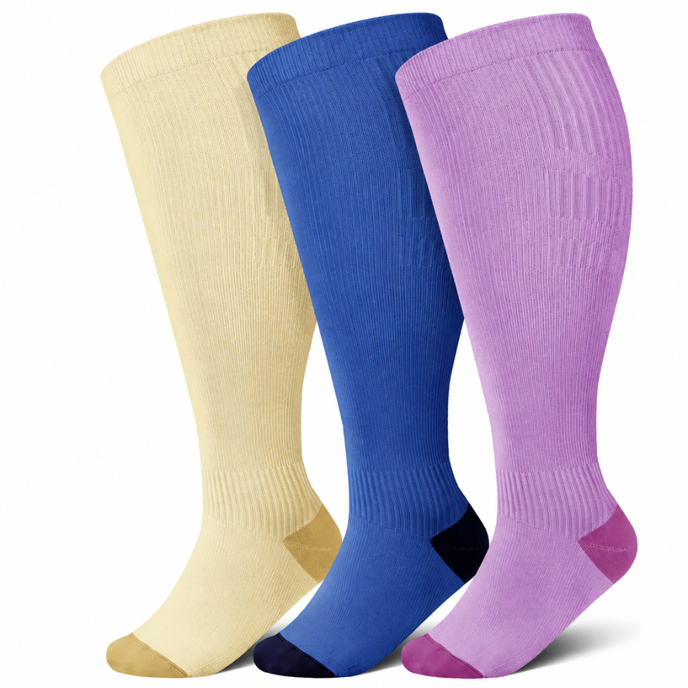 3 Pair Of Wide Compression Socks For Women