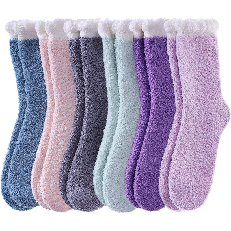 Pack Of 6 Womens Fuzzy Slipper Socks Animal Soft Warm Cute Microfiber Cozy Fluffy Winter Christmas SocksPack Of 6 Womens Fuzzy Slipper Socks Animal Soft Warm Cute Microfiber Cozy Fluffy Winter Christmas Socks - Image 2