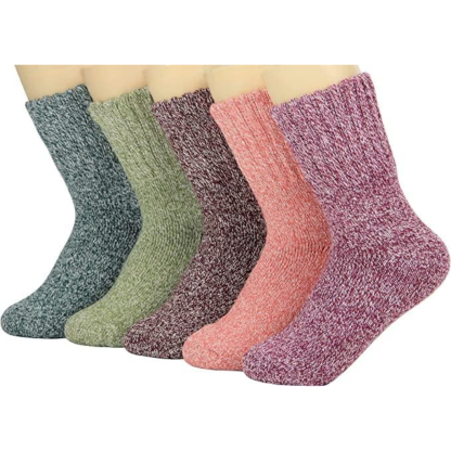 Structured Rib Knit Crew Pattern Socks