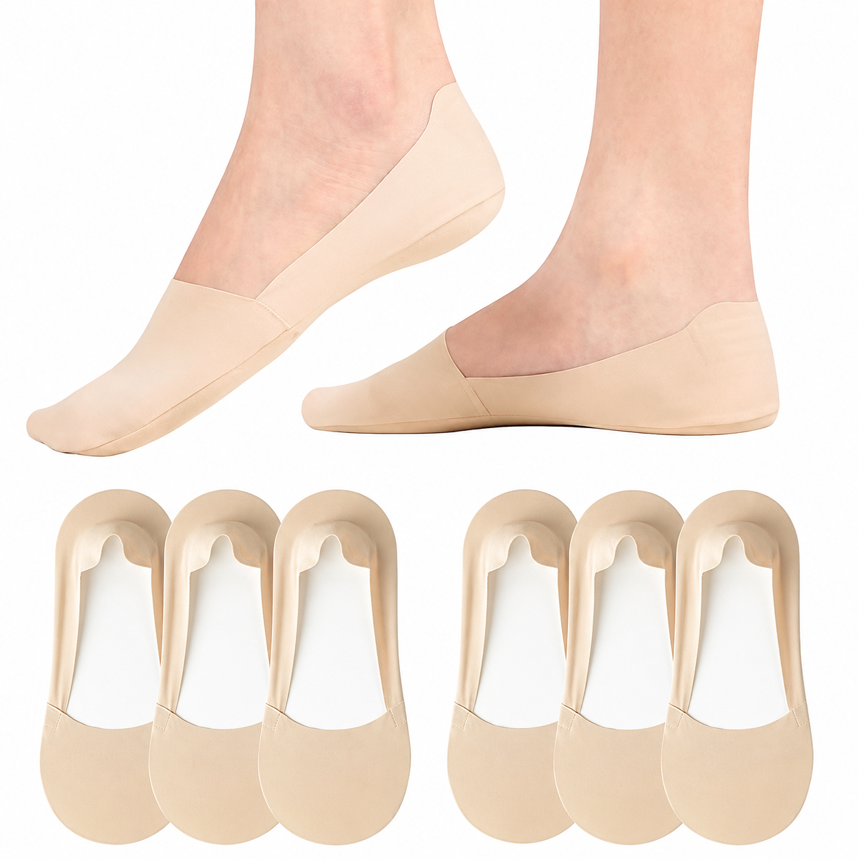 Non Low Cut No Show Slip Socks For Women