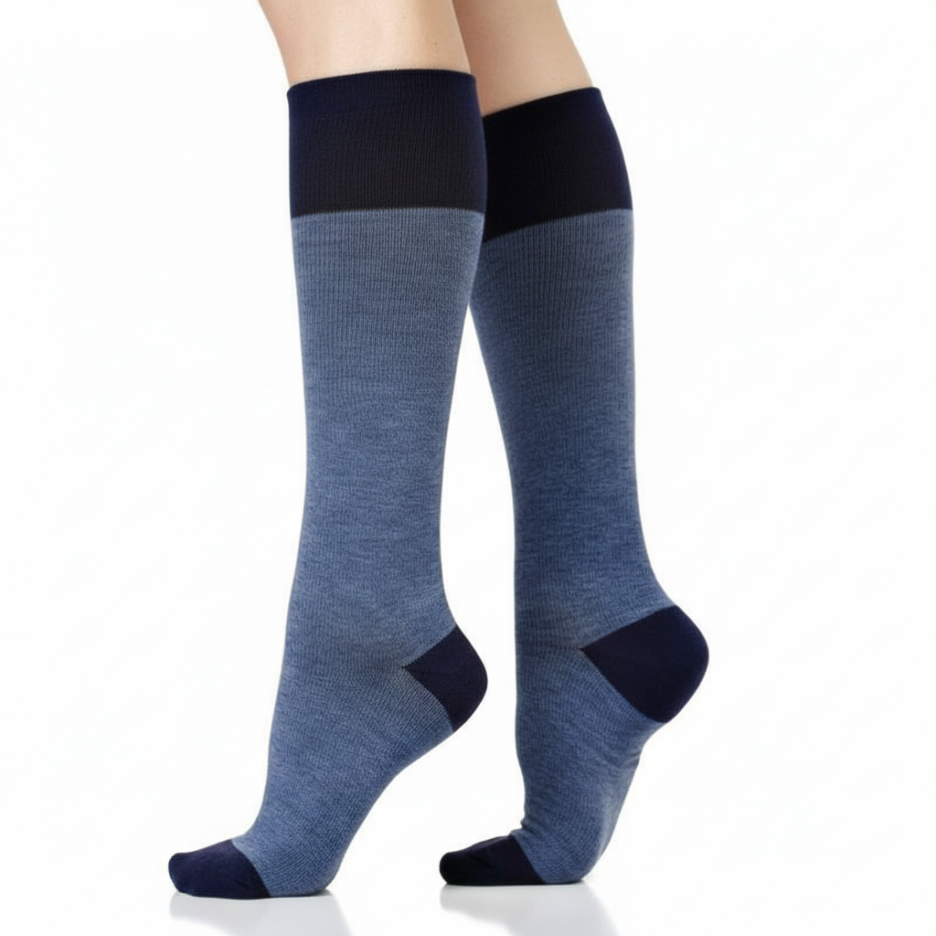 Cotton Compression Socks Knee High 15–20 mmHg for Women & Men