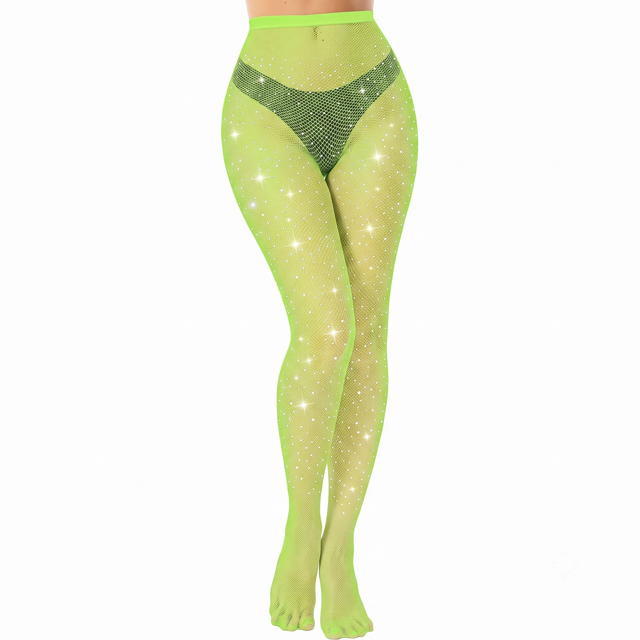 Rhinestone Fishnet Tights Sparkly Mesh Pantyhose