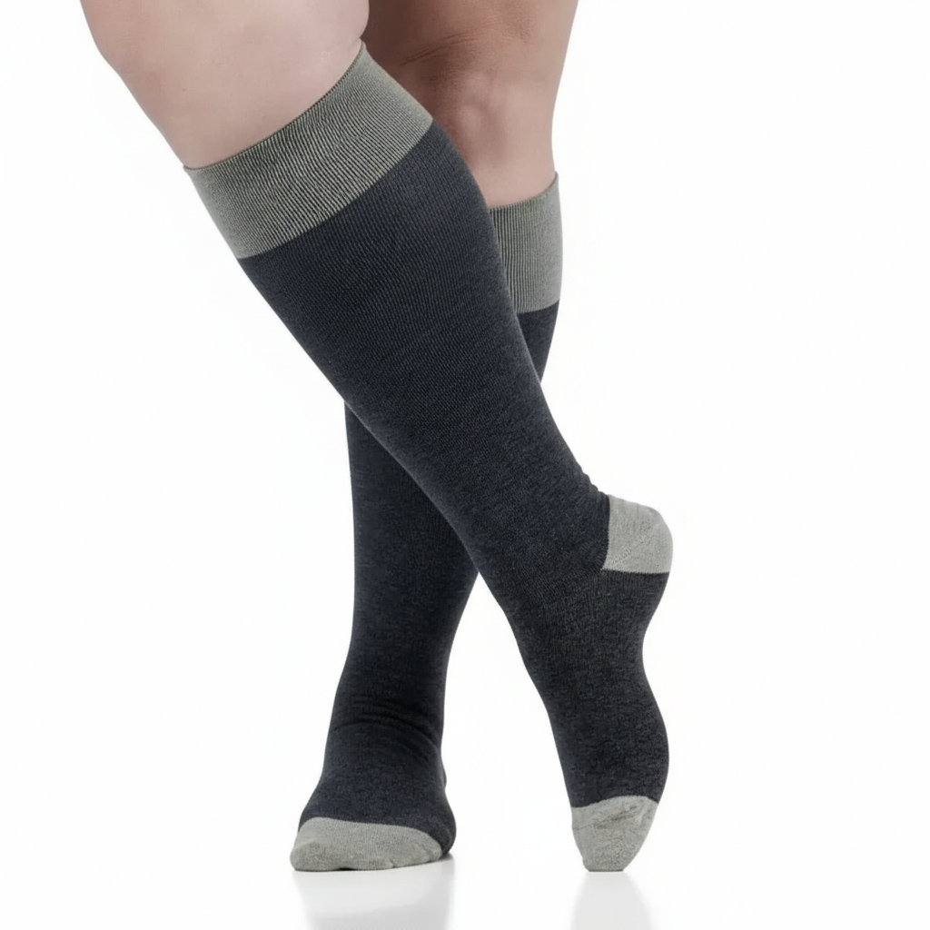 Cotton Compression Socks Knee High 15–20 mmHg for Women & Men