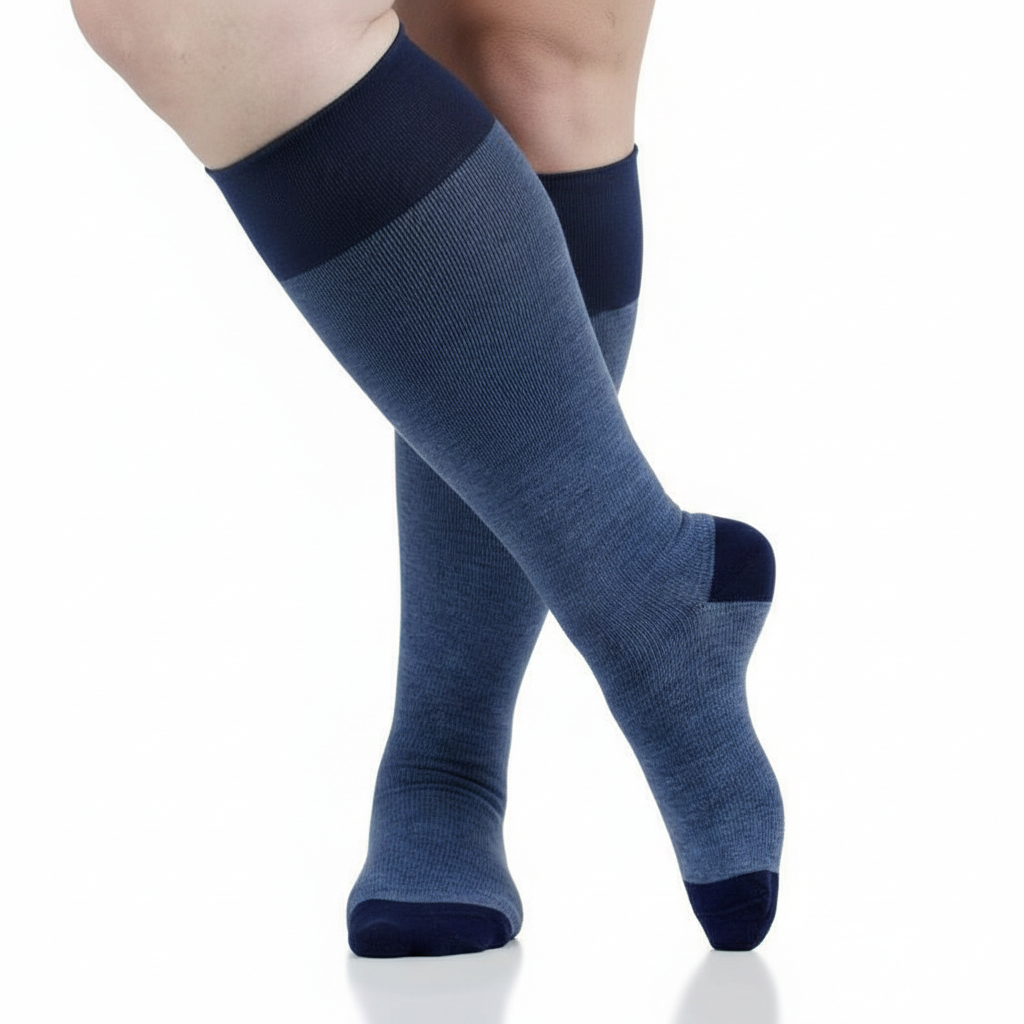 Cotton Compression Socks Knee High 15–20 mmHg for Women & Men