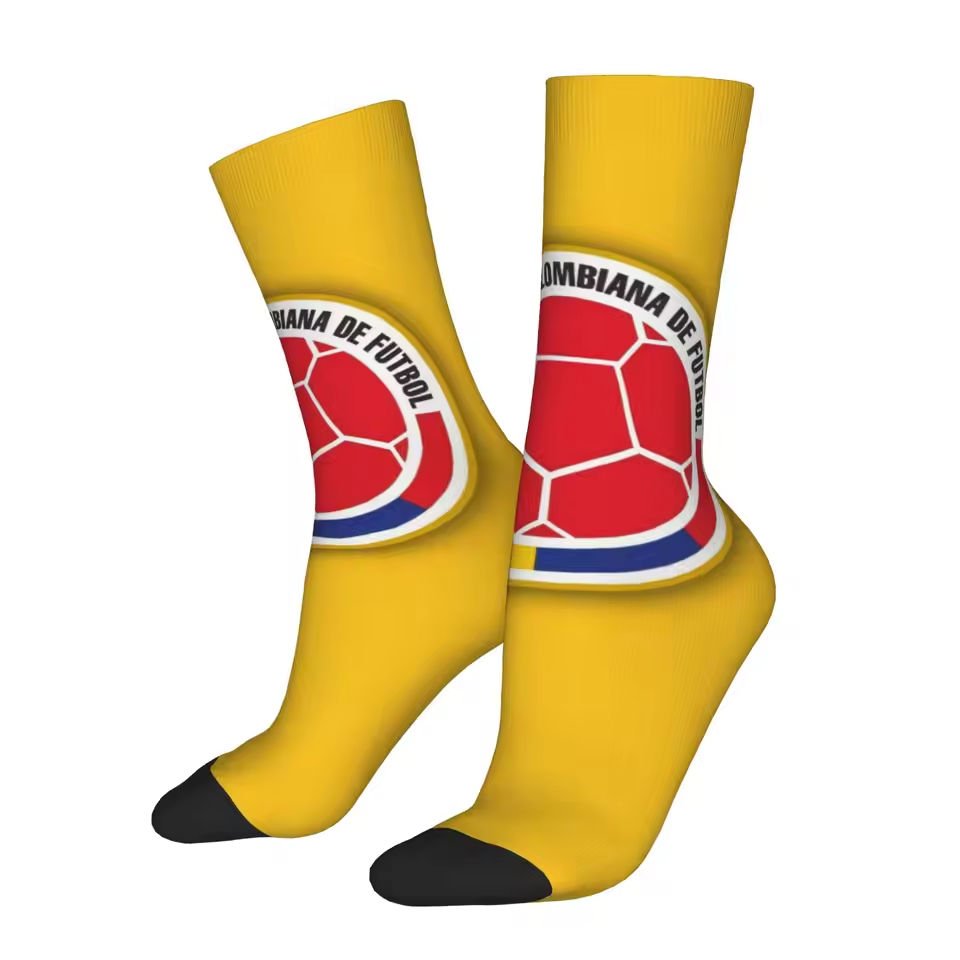 Unisex Colombia Football Fan Seamless Printed Crew Socks