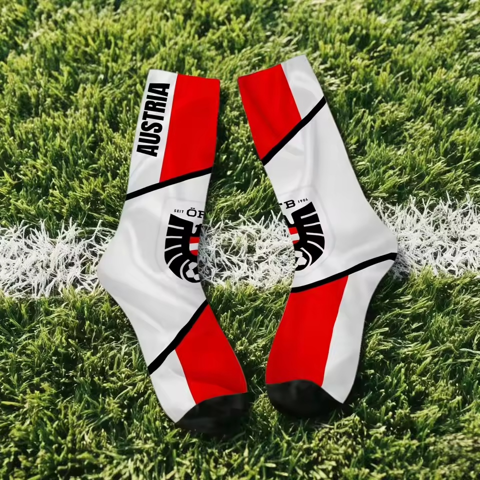 Unisex Austria Football Fan Seamless Printed Crew Socks