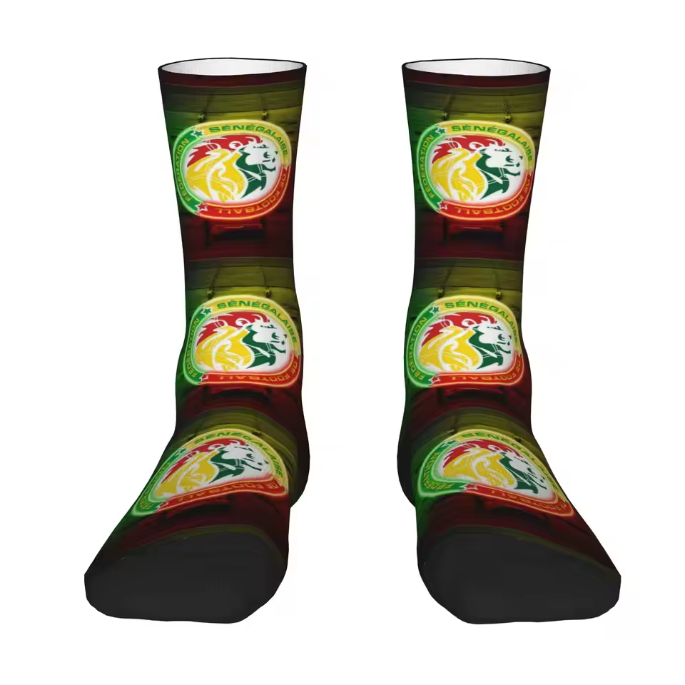 Unisex Senegal Football Fan Seamless Printed Crew Socks