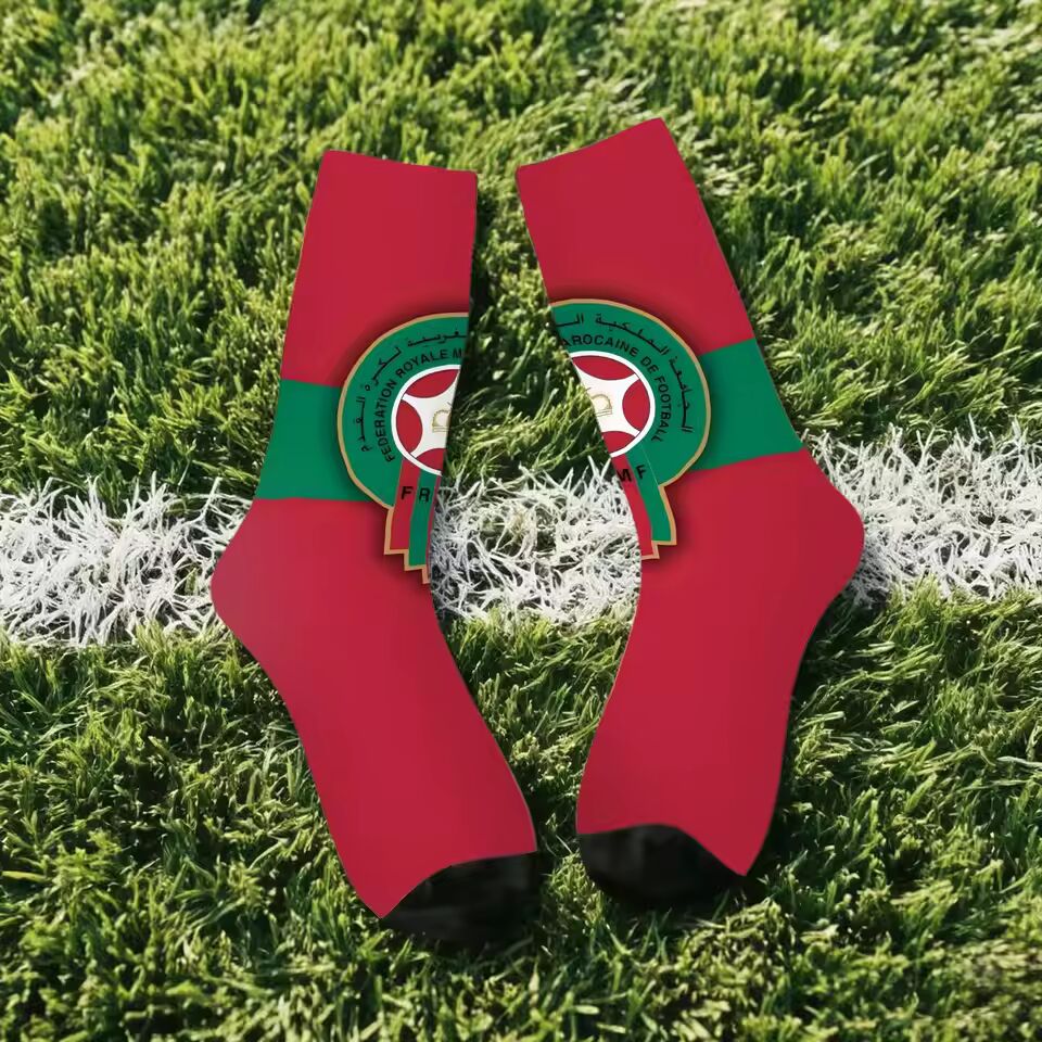 Unisex Morocco Football Fan Seamless Printed Crew Sock