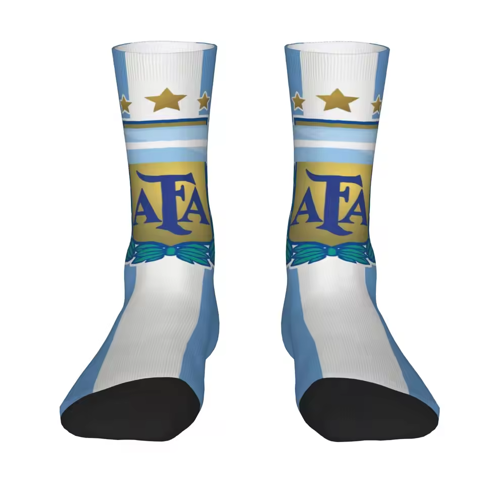 Unisex Argentina Football Fan Seamless Printed Crew Socks