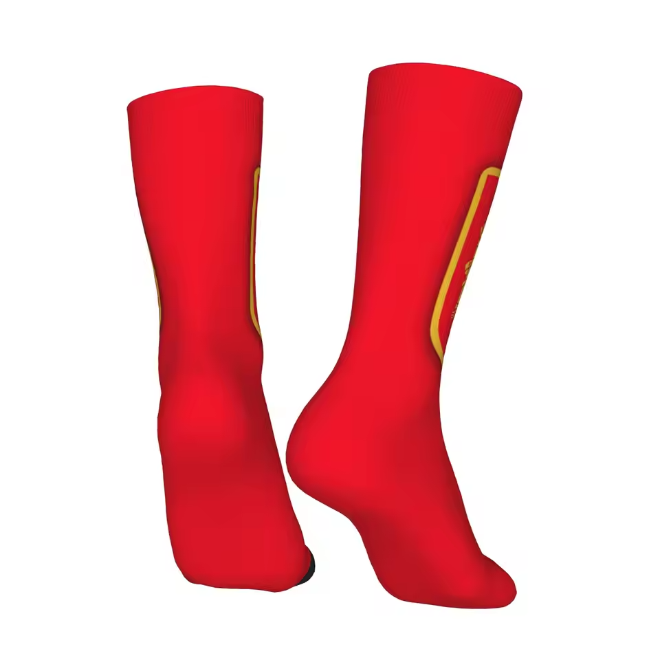 Unisex Spain Football Fan Seamless Printed Crew Socks