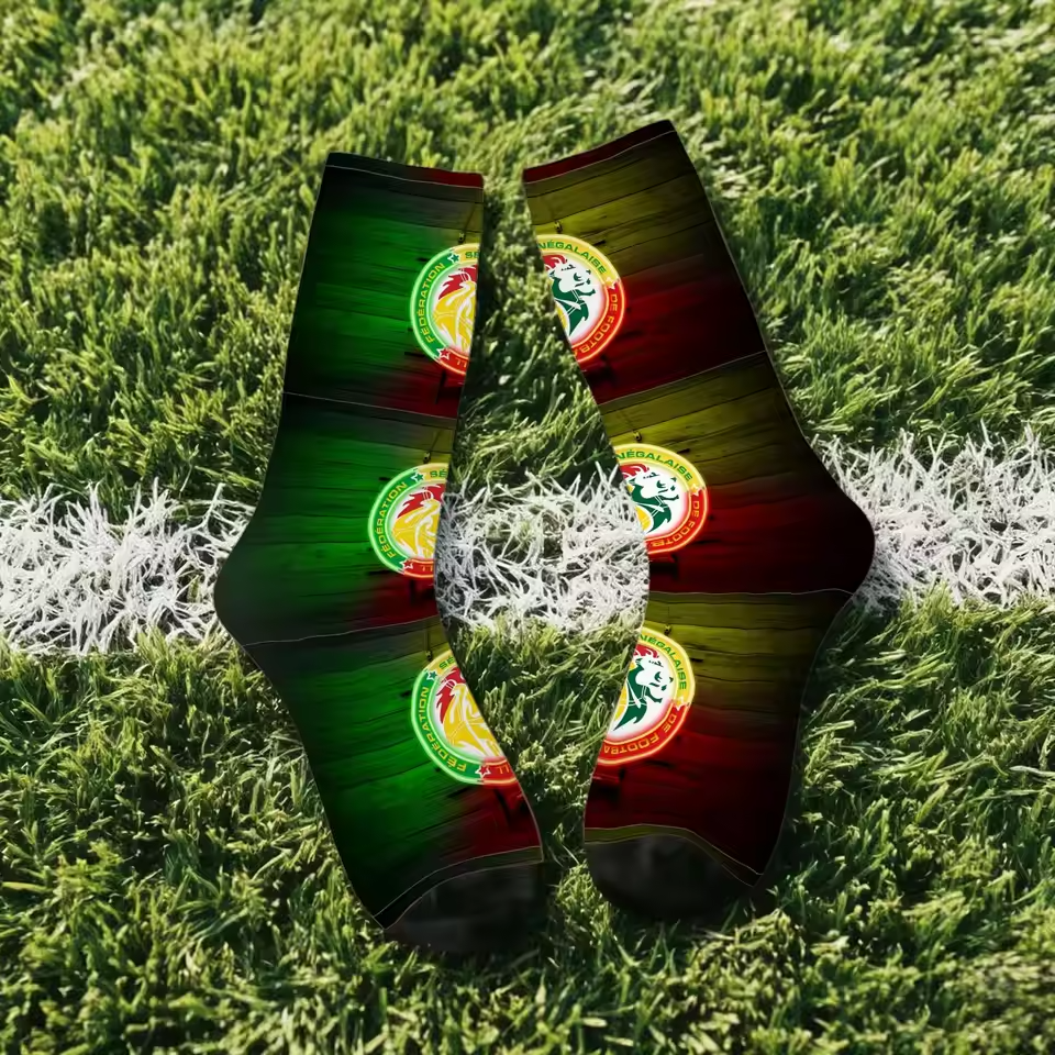 Unisex Senegal Football Fan Seamless Printed Crew Socks