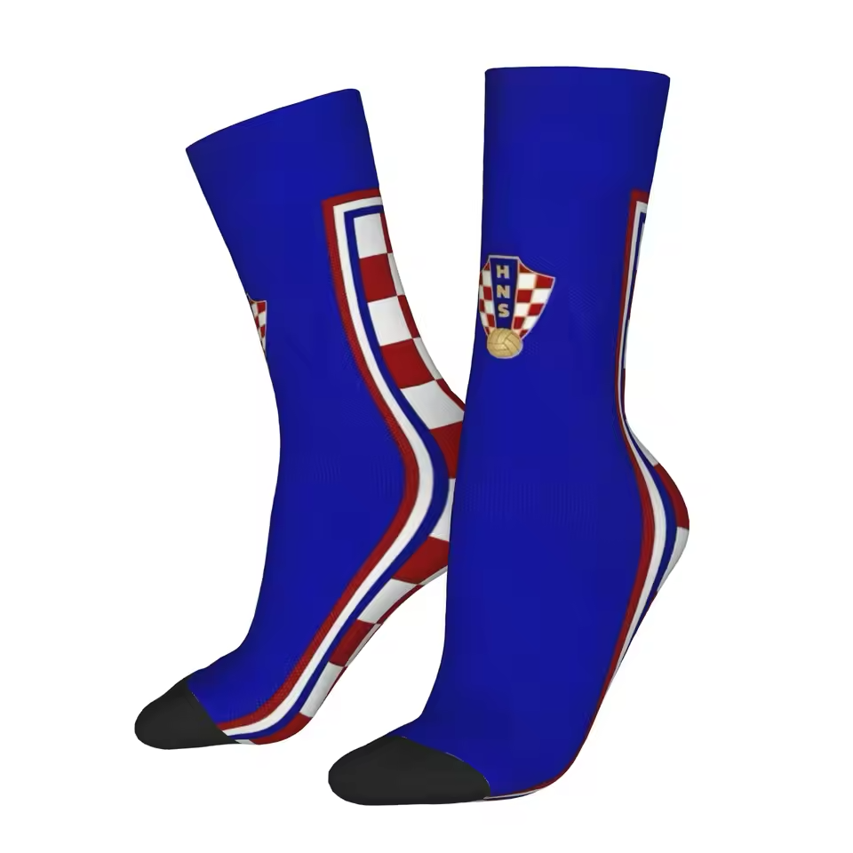 Unisex Croatia Football Fan Seamless Printed Crew Socks