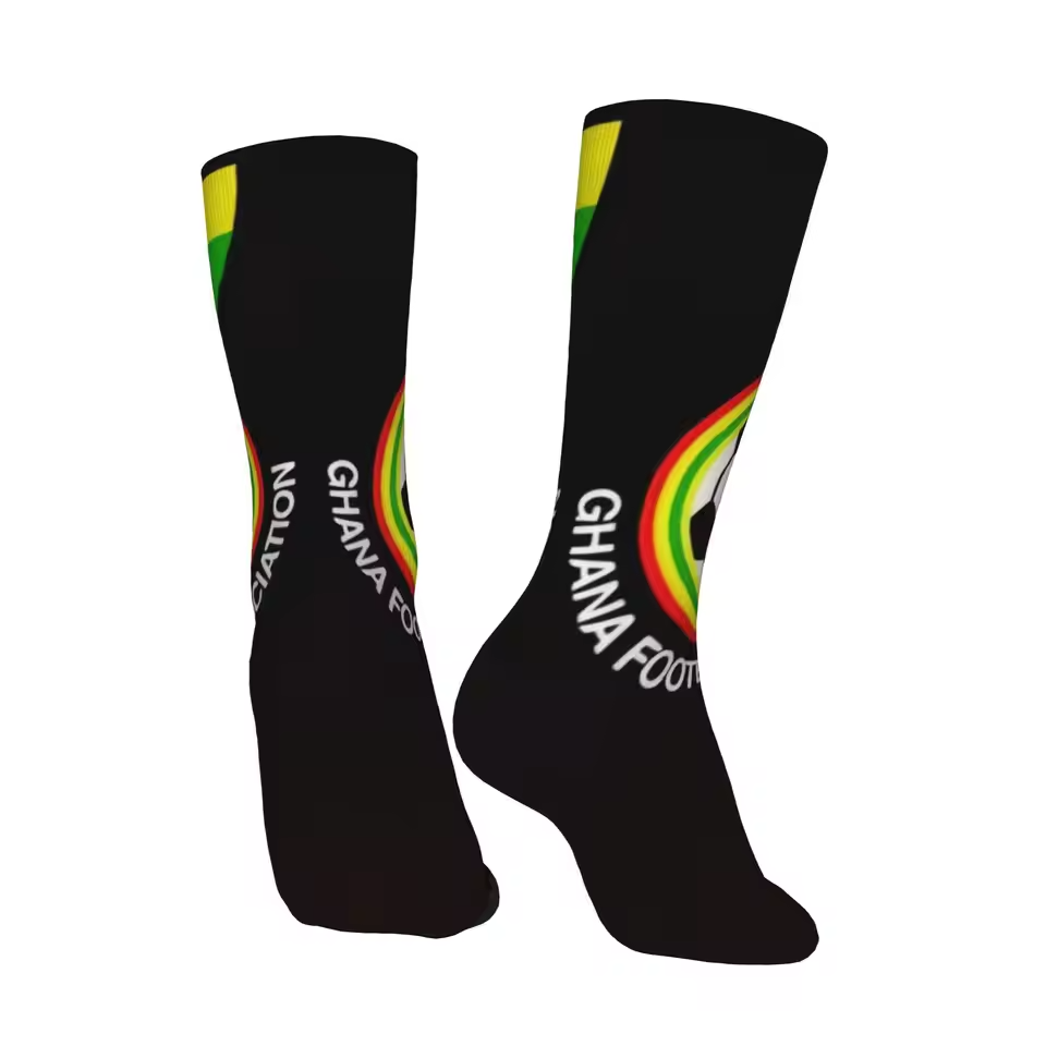 Unisex Ghana Football Fan Seamless Printed Crew Socks