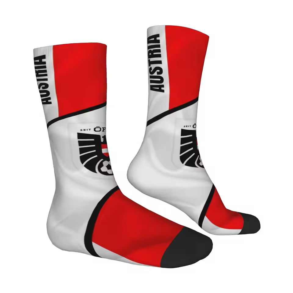 Unisex Austria Football Fan Seamless Printed Crew Socks