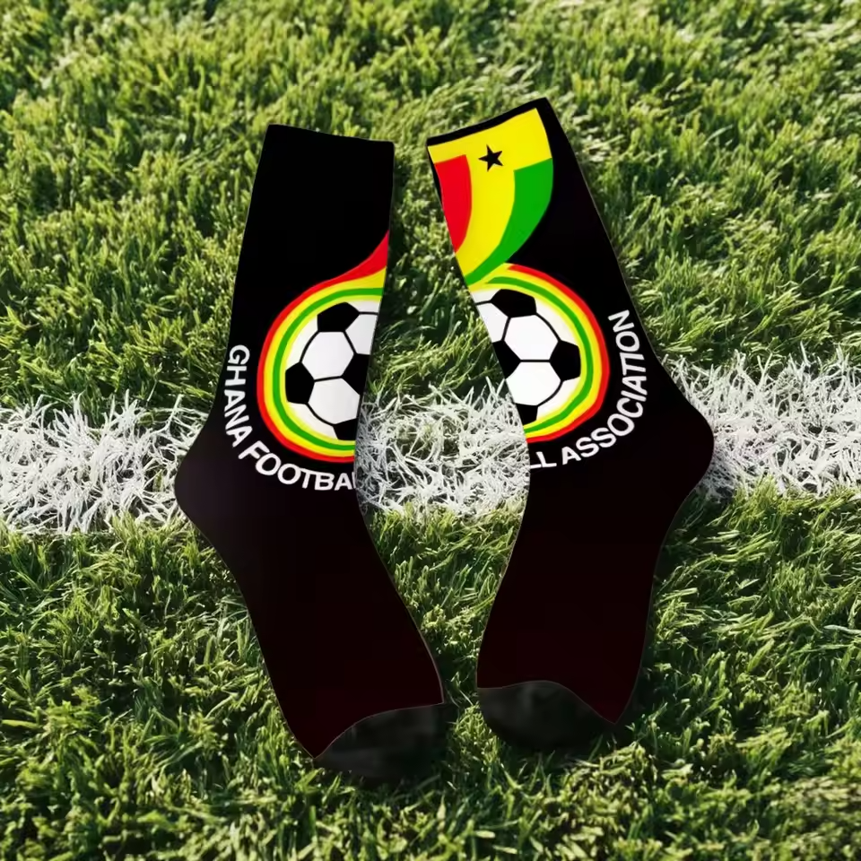 Unisex Ghana Football Fan Seamless Printed Crew Socks