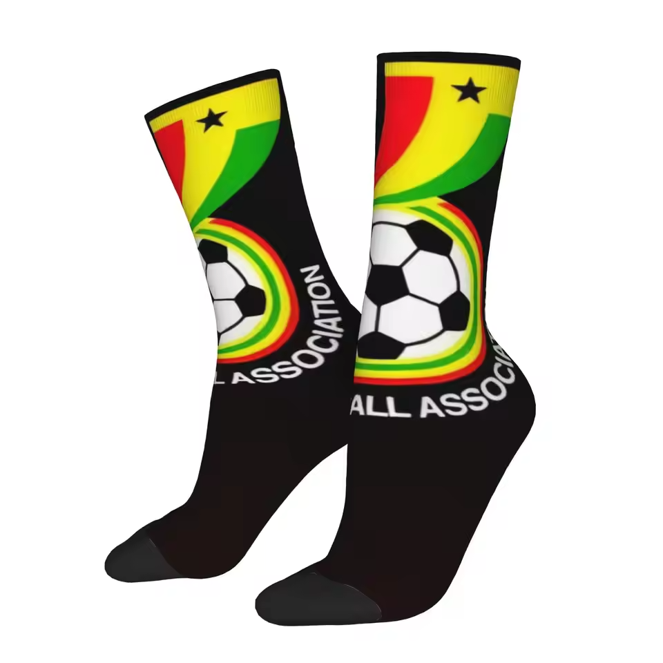 Unisex Ghana Football Fan Seamless Printed Crew Socks