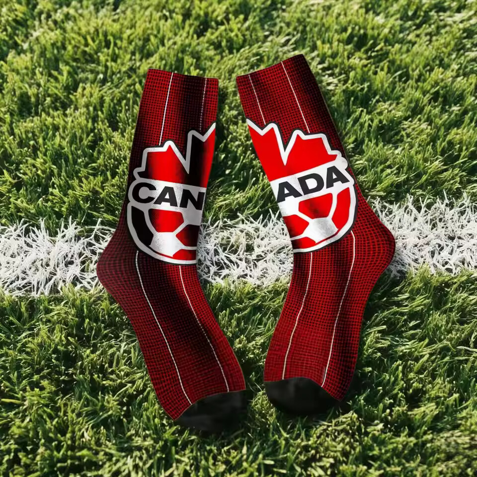 Unisex Canada Football Fan Seamless Printed Crew Sock
