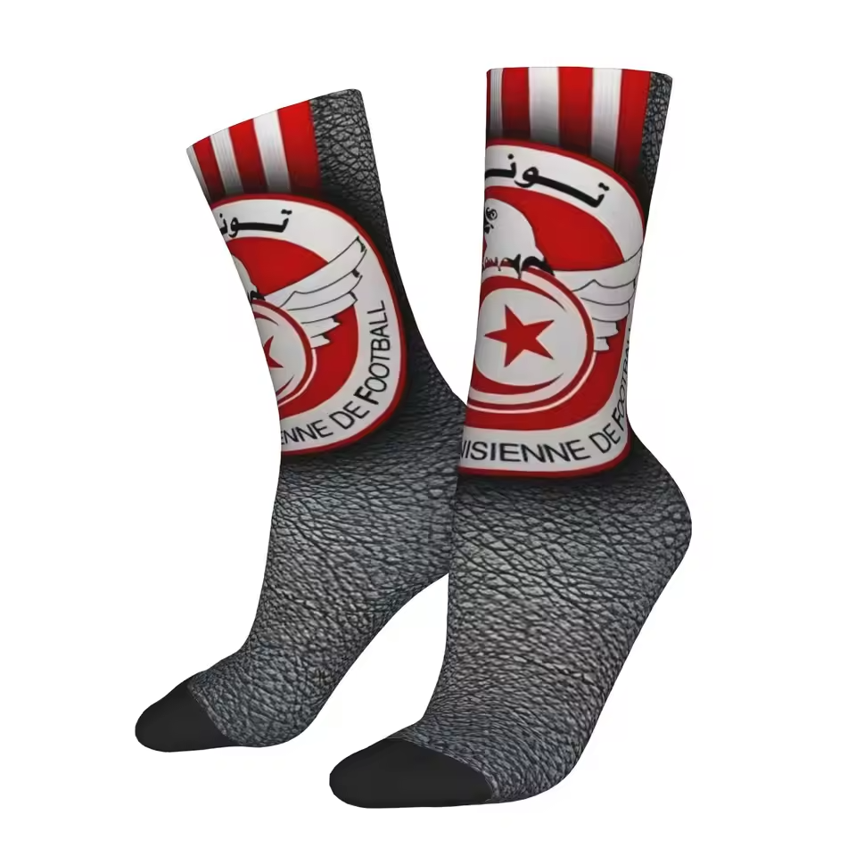 Unisex Tunisia Football Fan Seamless Printed Crew Socks