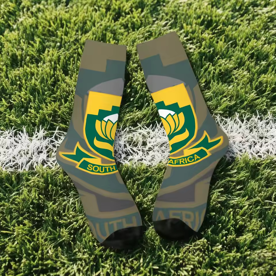 Unisex South Africa Football Fan Seamless Printed Crew Sock
