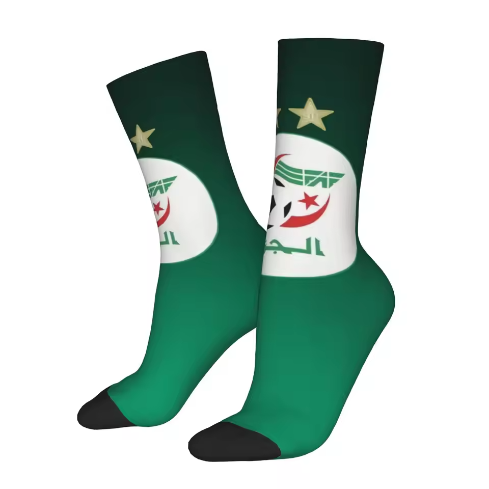 Unisex Algeria Football Fan Seamless Printed Crew Socks