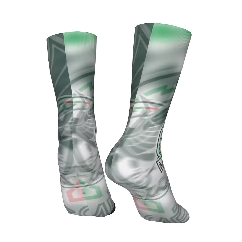 Unisex Mexico Football Fan Seamless Printed Crew Socks