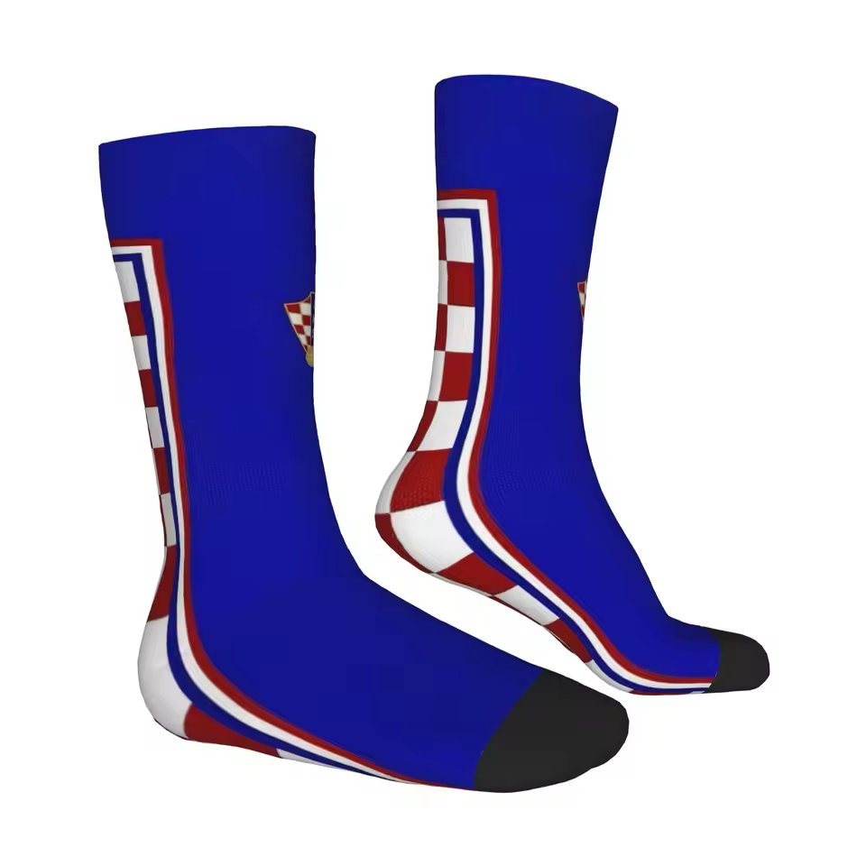 Unisex Croatia Football Fan Seamless Printed Crew Socks