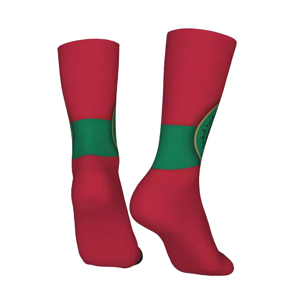 Unisex Morocco Football Fan Seamless Printed Crew Sock