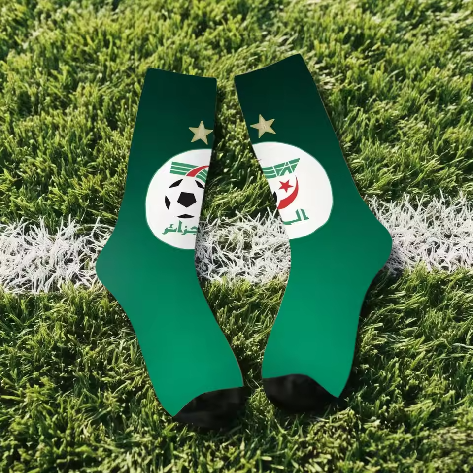 Unisex Algeria Football Fan Seamless Printed Crew Socks