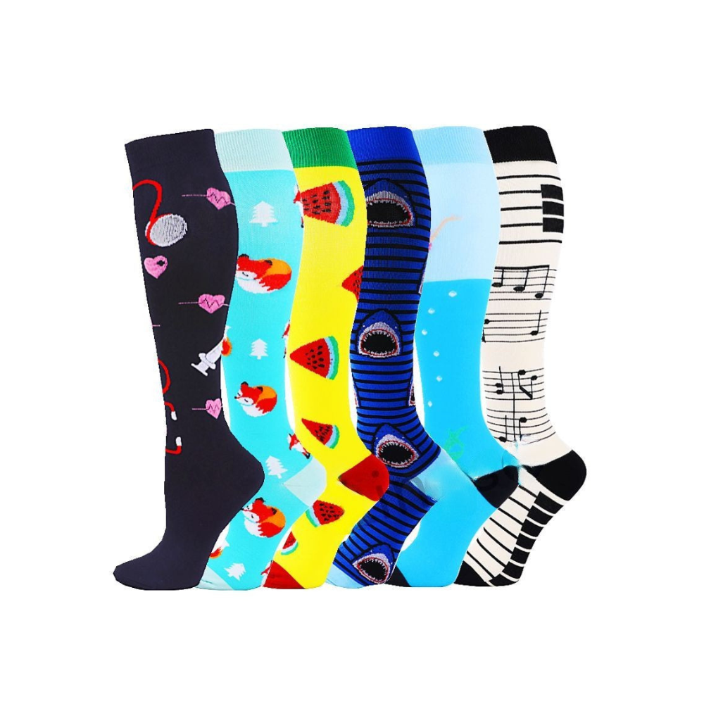 Yellow Melon Unisex Compression Running Socks| 6 Pairs: High-Quality Compression Socks