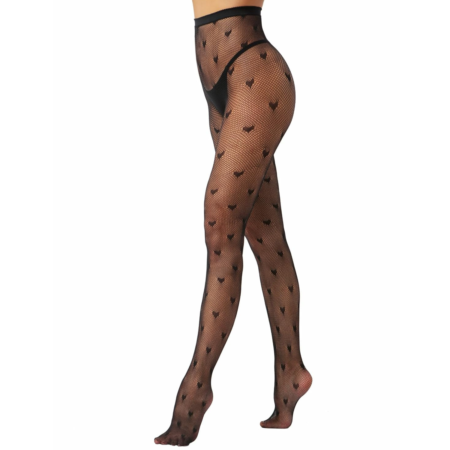 High Rise Suspender Stockings Fishnet Tights For Women