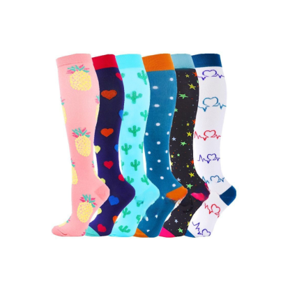 Light Pink Unisex Compression Running Socks 6 pairs - Advanced Support Compression Socks