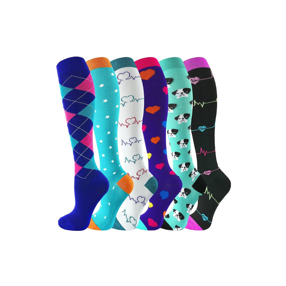 Blue Unisex Compression Running Socks