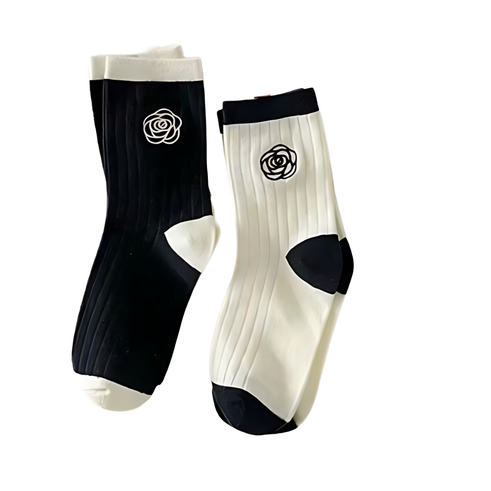 Camellia Flower Cotton Women's Socks