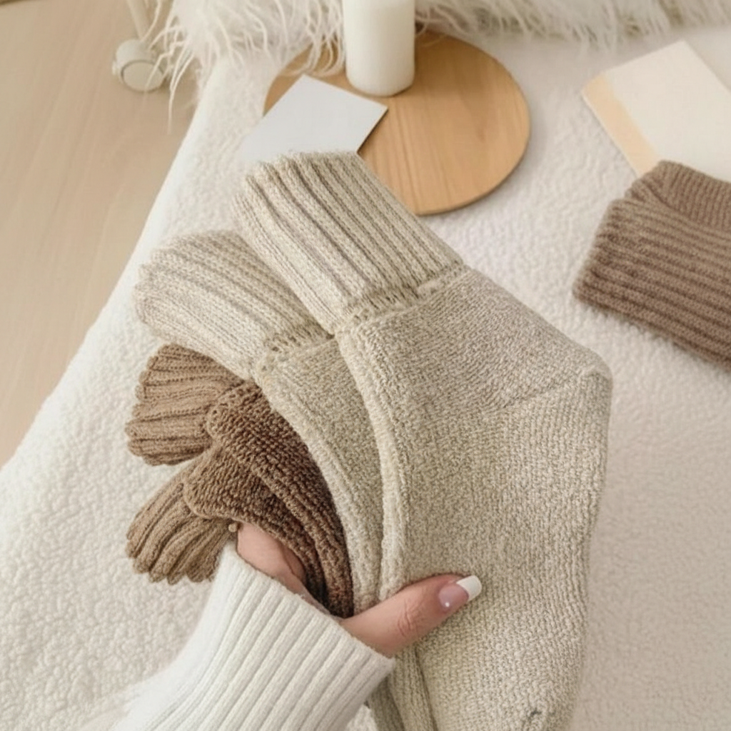 5 Pair Of Mid Casual Calf Knit Socks For Women5 Pair Of Mid Casual Knit Socks For Women - Image 2