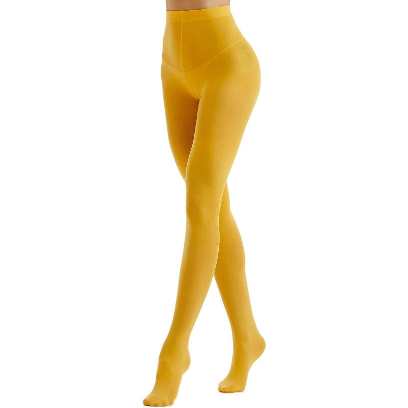 Women's 80 Denier Soft Semi Opaque Solid Color Footed Pantyhose Tights