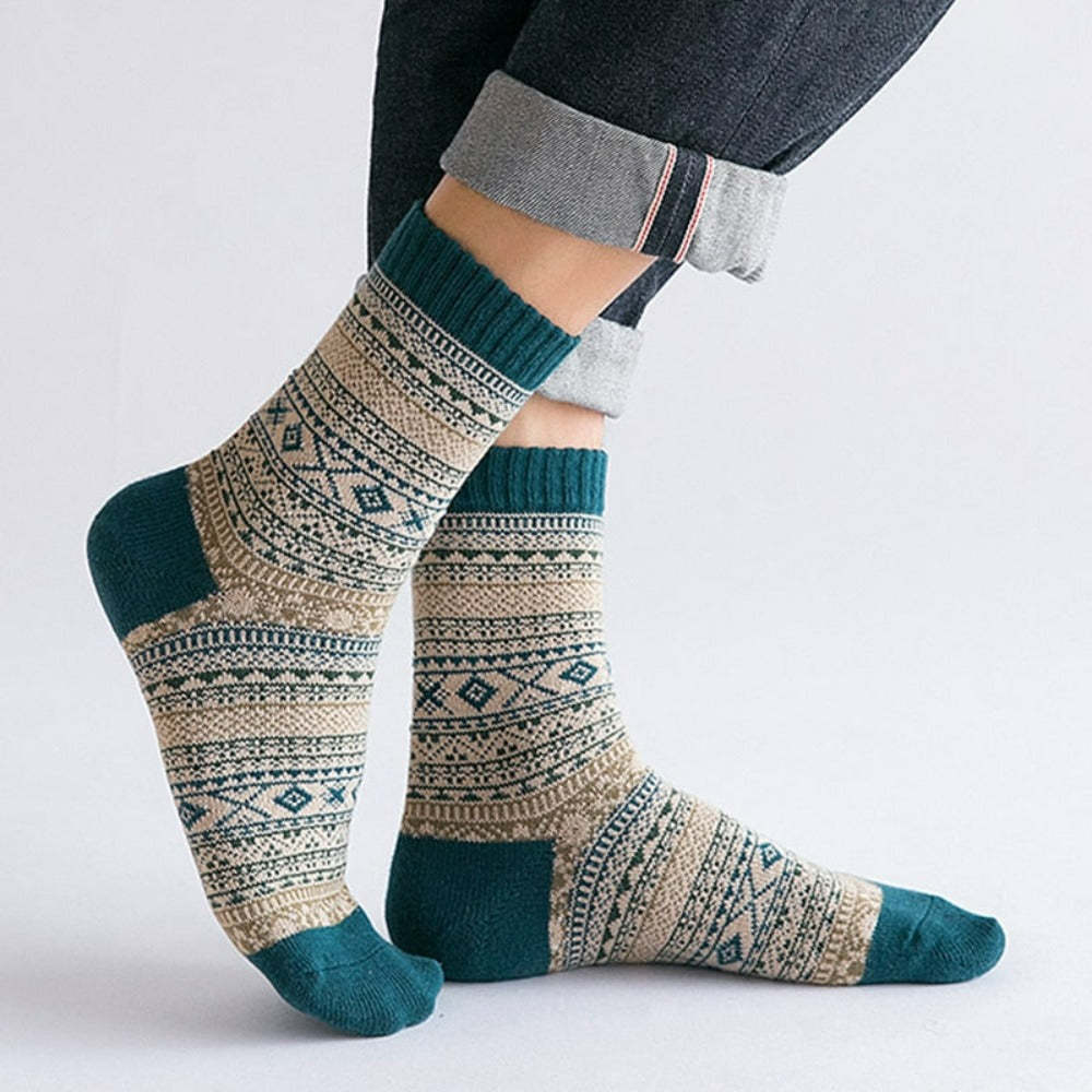 Thicken Warm Wool Retro Style Socks Set