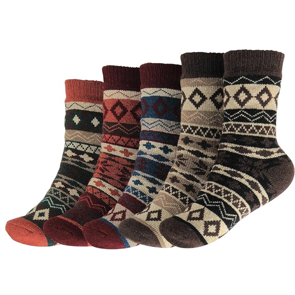 Textured Blend Crew Style Pattern SocksTextured Blend Crew Style Pattern Socks - Image 8