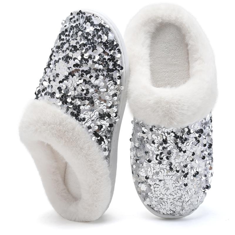 Fuzzy House Slippers With Plush Lining and Anti Skid Sole For Women