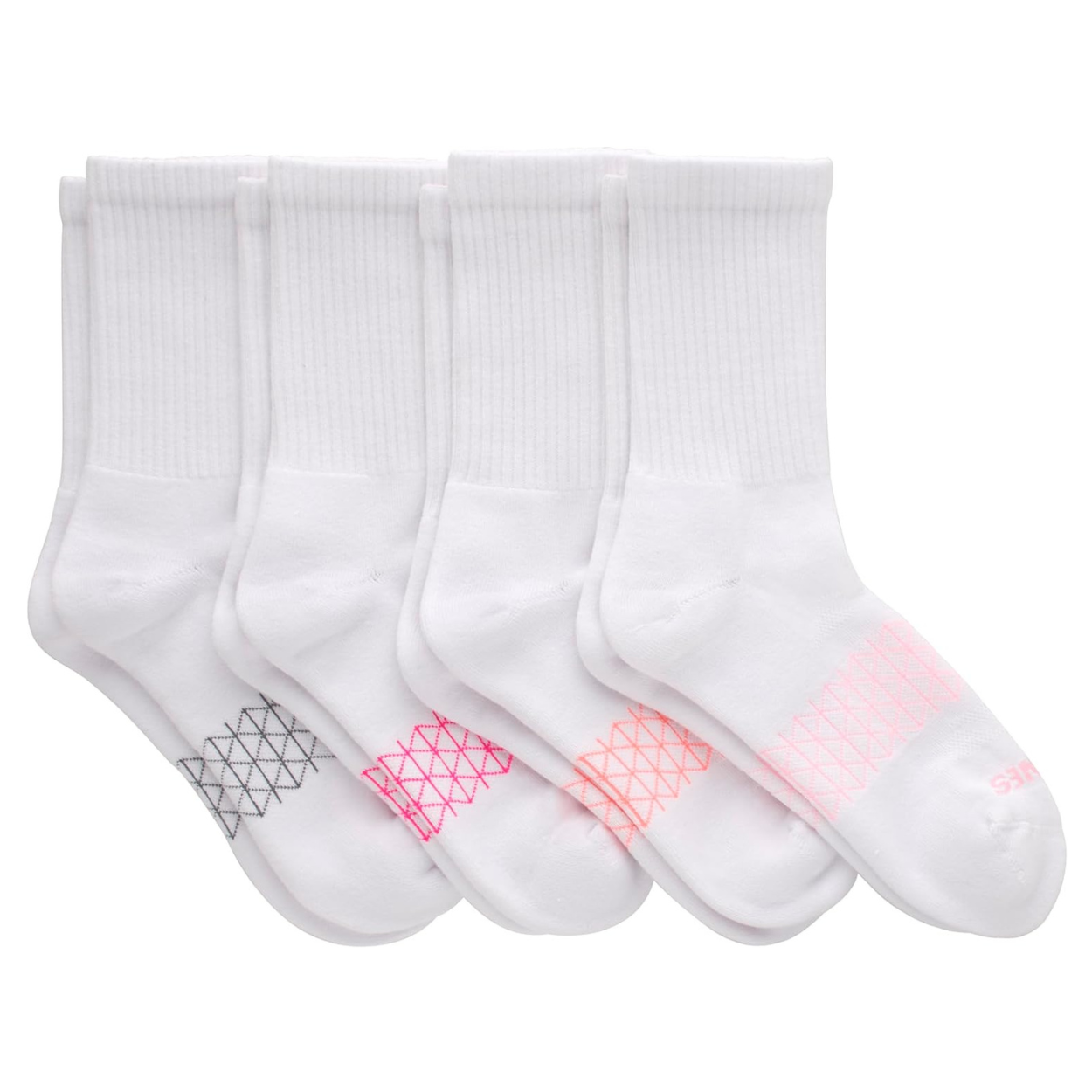 4 Pack Moisture Wicking Crew Socks For Women
