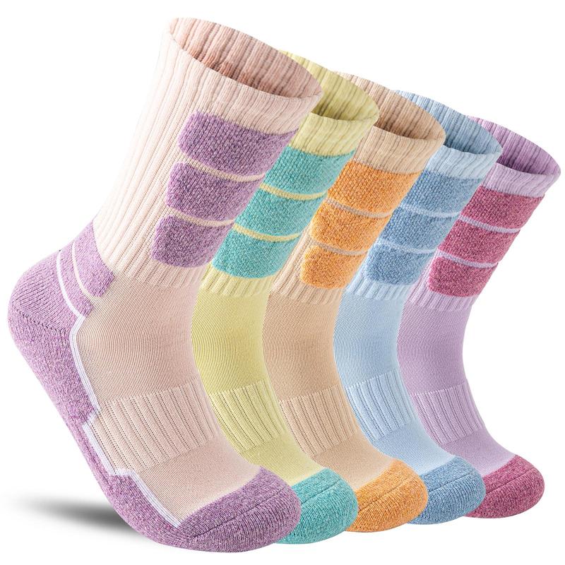 Pack of 5 Moisture Wicking Cushioned Compression Work Socks For Men And Women