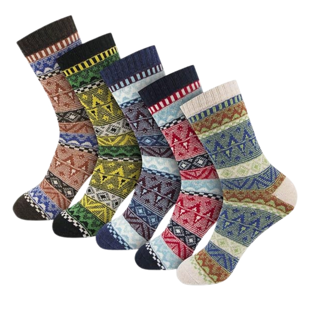 Textured Blend Crew Pattern Style SocksTextured Blend Crew Pattern Style Socks - Image 7